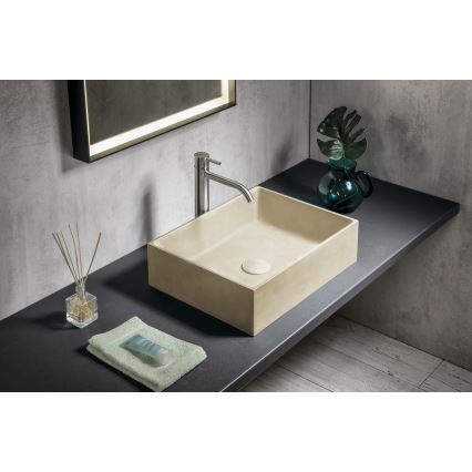 Sapho - Lavabo da appoggio FORMIGO 47,5x36,5 cm cemento/beige