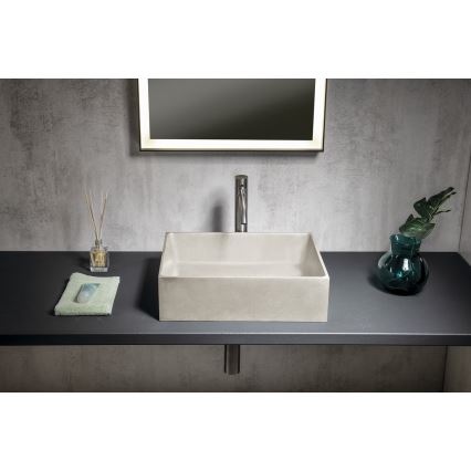 Sapho - Lavabo da appoggio FORMIGO 47,5x36,5 cm cemento/sabbia opaca