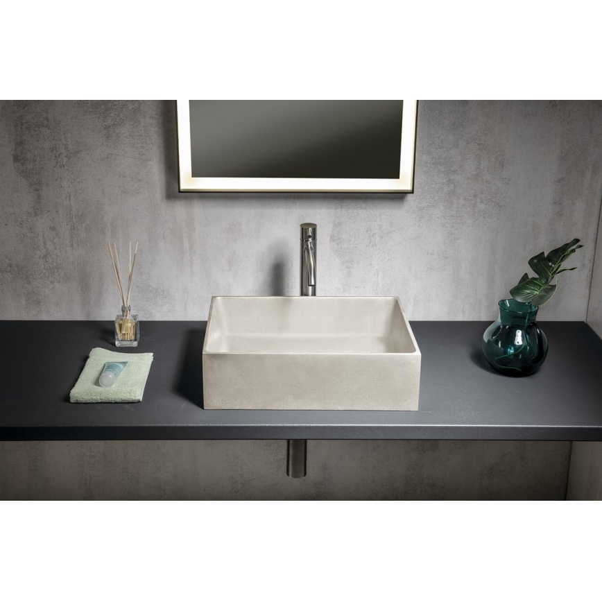 Sapho - Lavabo da appoggio FORMIGO 47,5x36,5 cm cemento/sabbia opaca