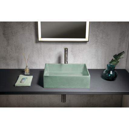 Sapho - Lavabo da appoggio FORMIGO 47,5x36,5 cm cemento/verde