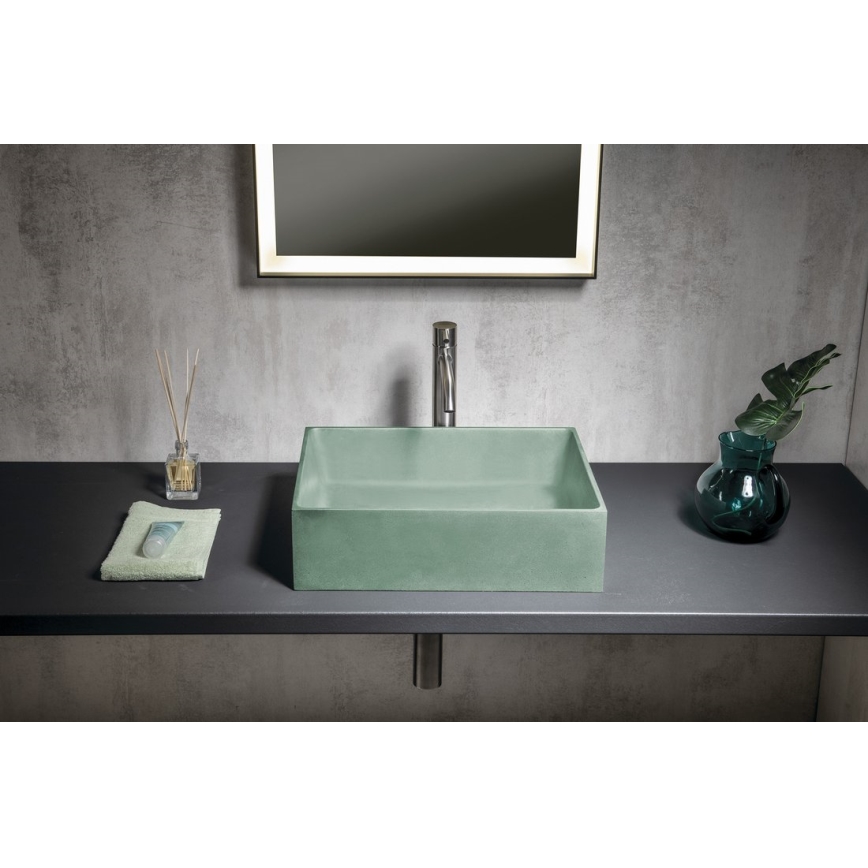 Sapho - Lavabo da appoggio FORMIGO 47,5x36,5 cm cemento/verde