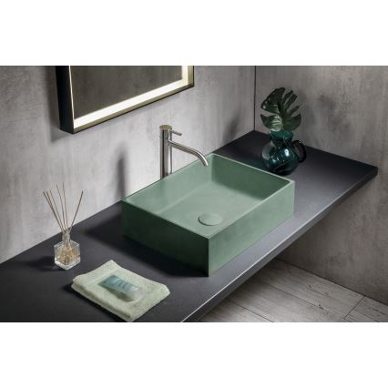 Sapho - Lavabo da appoggio FORMIGO 47,5x36,5 cm cemento/verde