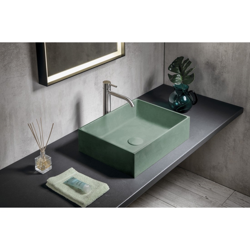 Sapho - Lavabo da appoggio FORMIGO 47,5x36,5 cm cemento/verde
