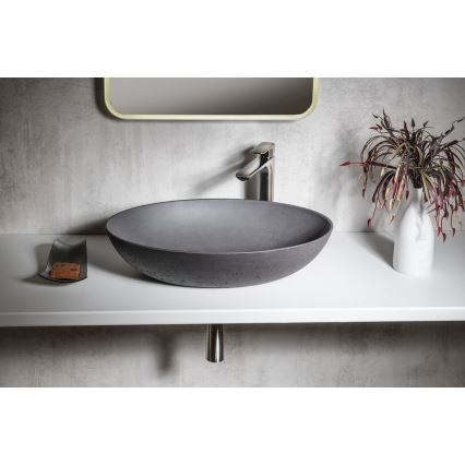 Sapho - Lavabo da appoggio FORMIGO 60x40 cm cemento/antracite
