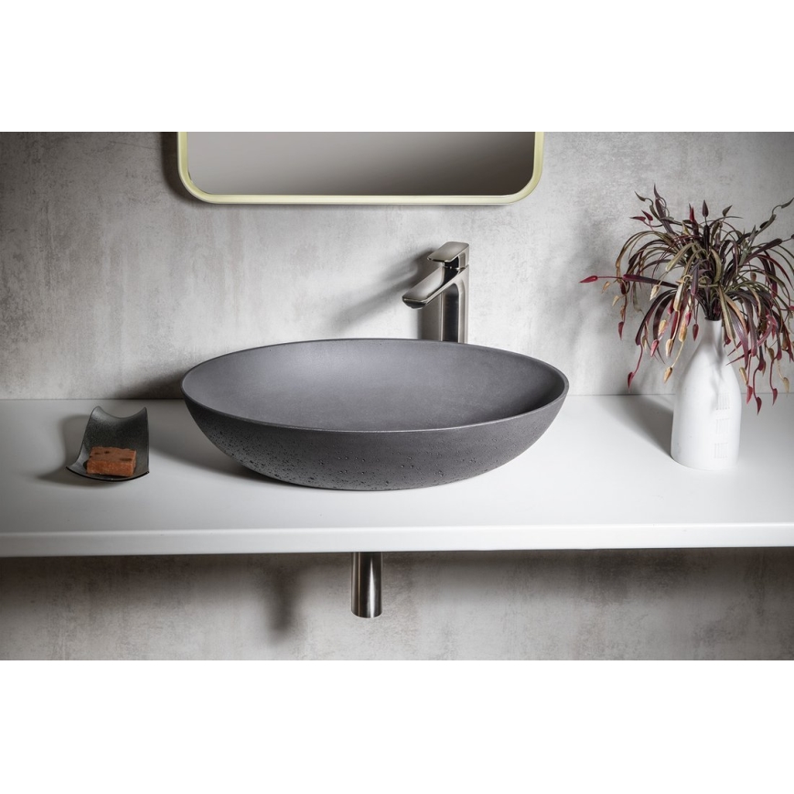 Sapho - Lavabo da appoggio FORMIGO 60x40 cm cemento/antracite