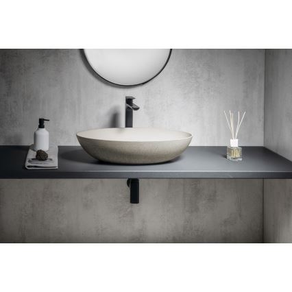 Sapho - Lavabo da appoggio FORMIGO 60x40 cm cemento/beige