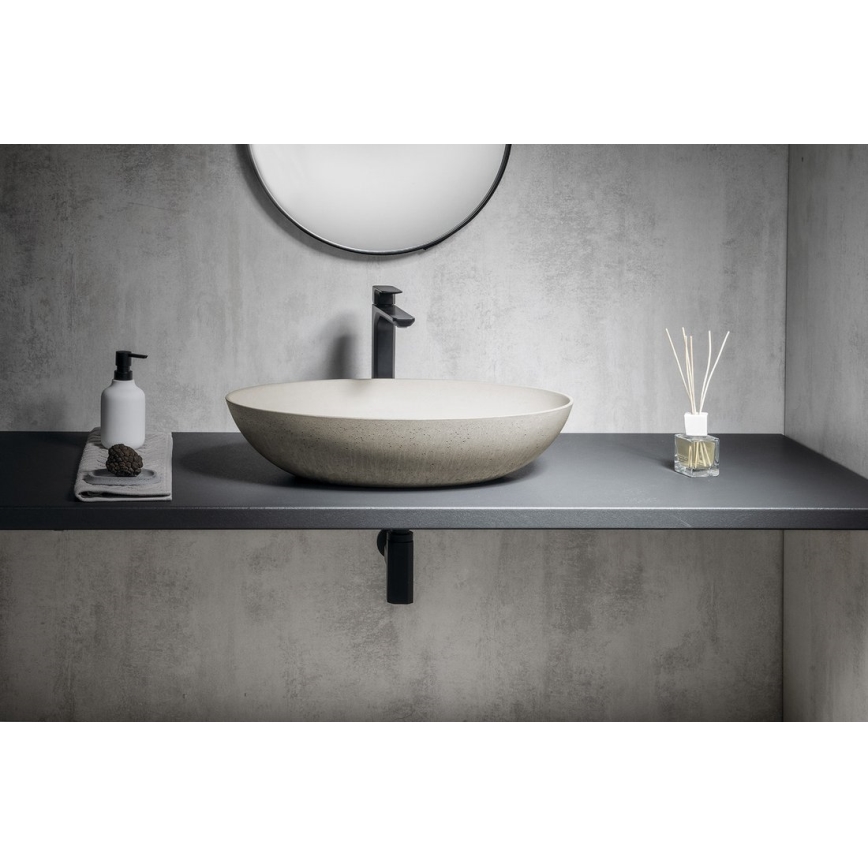 Sapho - Lavabo da appoggio FORMIGO 60x40 cm cemento/beige