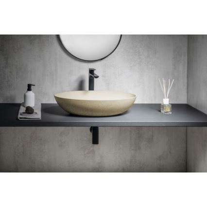 Sapho - Lavabo da appoggio FORMIGO 60x40 cm cemento/beige