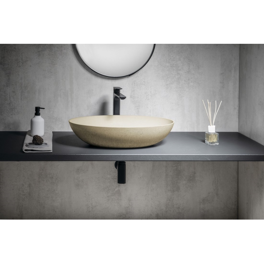 Sapho - Lavabo da appoggio FORMIGO 60x40 cm cemento/beige