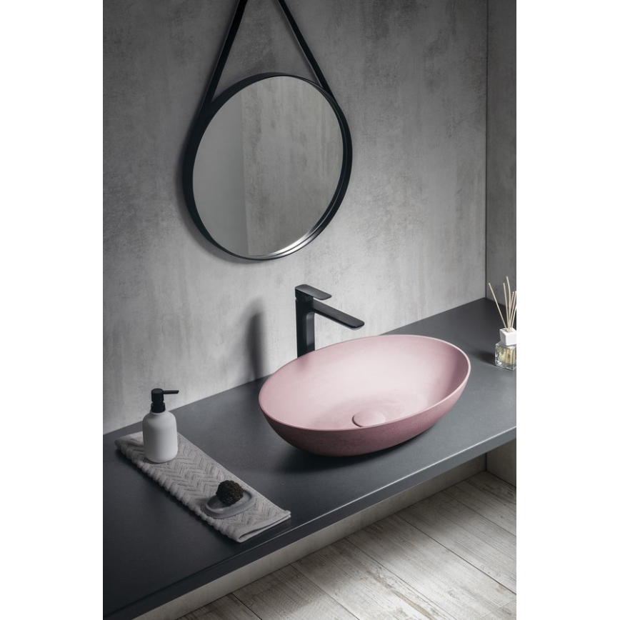 Sapho - Lavabo da appoggio FORMIGO 60x40 cm cemento/rosa
