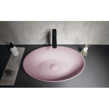 Sapho - Lavabo da appoggio FORMIGO 60x40 cm cemento/rosa
