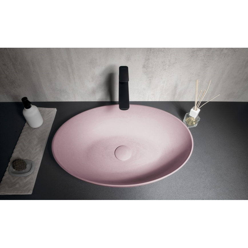 Sapho - Lavabo da appoggio FORMIGO 60x40 cm cemento/rosa