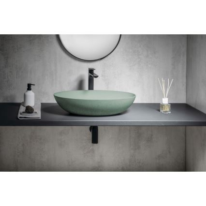 Sapho - Lavabo da appoggio FORMIGO 60x40 cm cemento/verde