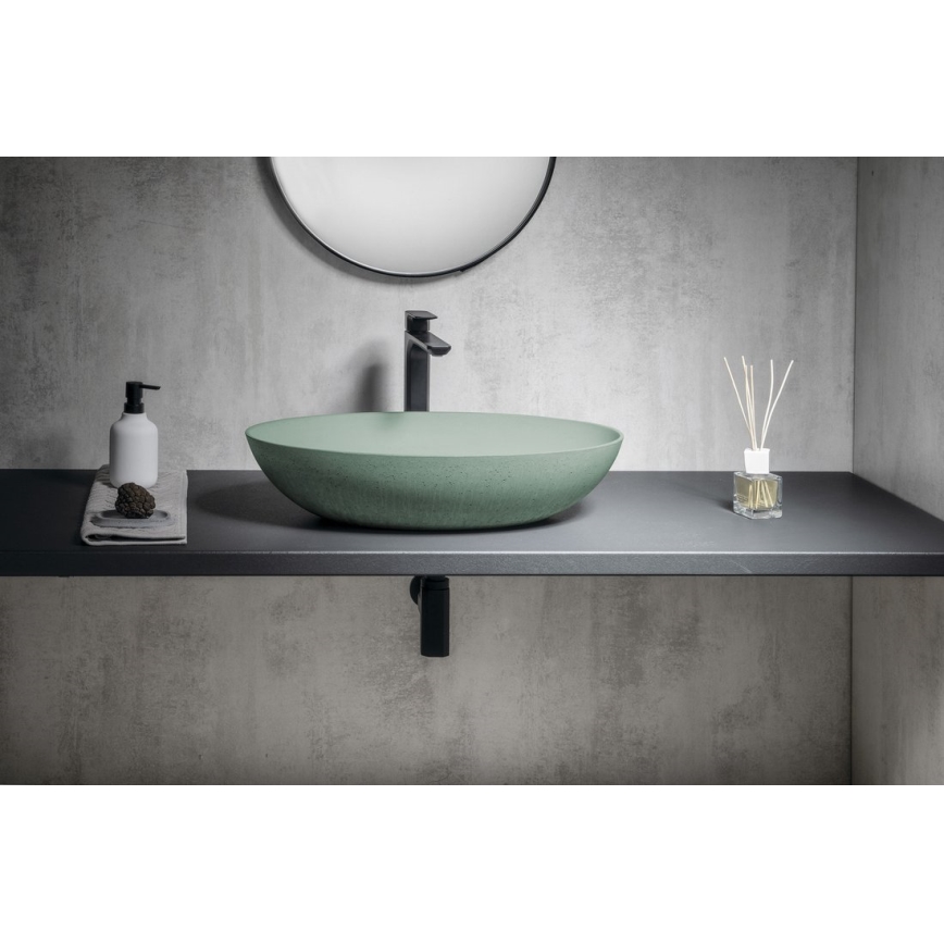 Sapho - Lavabo da appoggio FORMIGO 60x40 cm cemento/verde