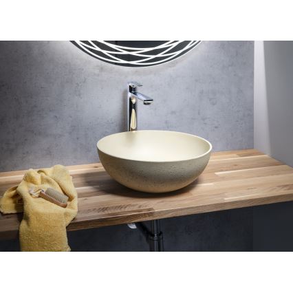 Sapho - Lavabo da appoggio FORMIGO Ø 39 cm cemento/beige