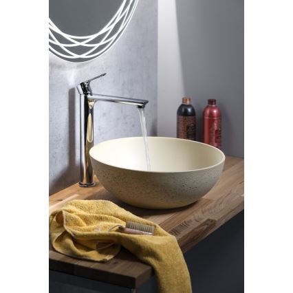 Sapho - Lavabo da appoggio FORMIGO Ø 39 cm cemento/beige