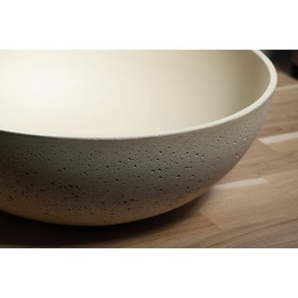 Sapho - Lavabo da appoggio FORMIGO Ø 39 cm cemento/beige
