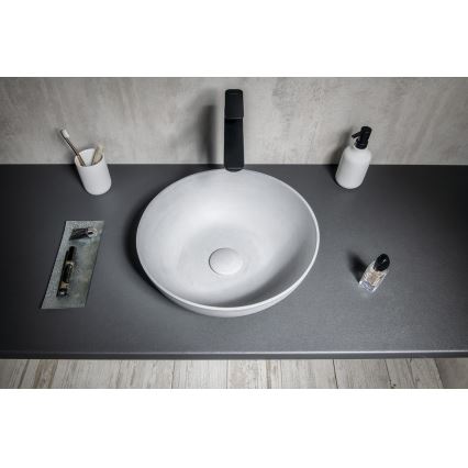 Sapho - Lavabo da appoggio FORMIGO Ø 39 cm cemento/grigio opaco