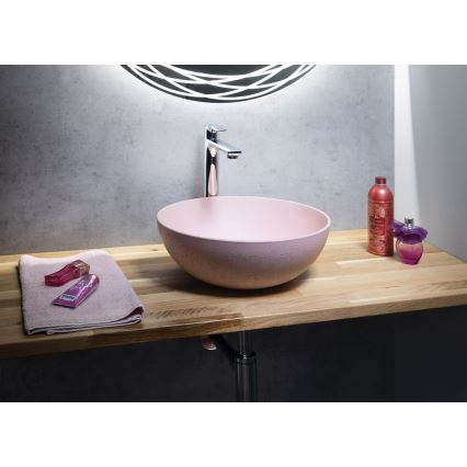 Sapho - Lavabo da appoggio FORMIGO Ø 39 cm cemento/rosa