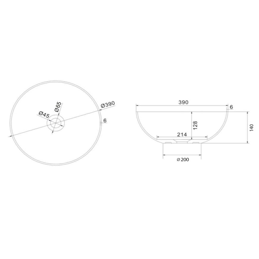 Sapho - Lavabo da appoggio FORMIGO Ø 39 cm cemento/rosa