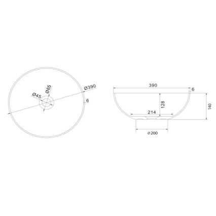 Sapho - Lavabo da appoggio FORMIGO Ø 39 cm, effetto cemento/verde