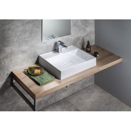 Sapho - Lavabo da appoggio GODIVA 58x44 cm marmo/bianco