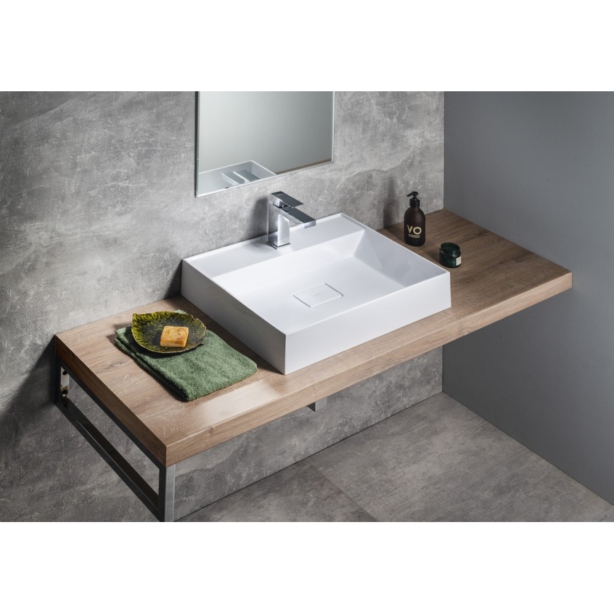 Sapho - Lavabo da appoggio GODIVA 58x44 cm marmo/bianco