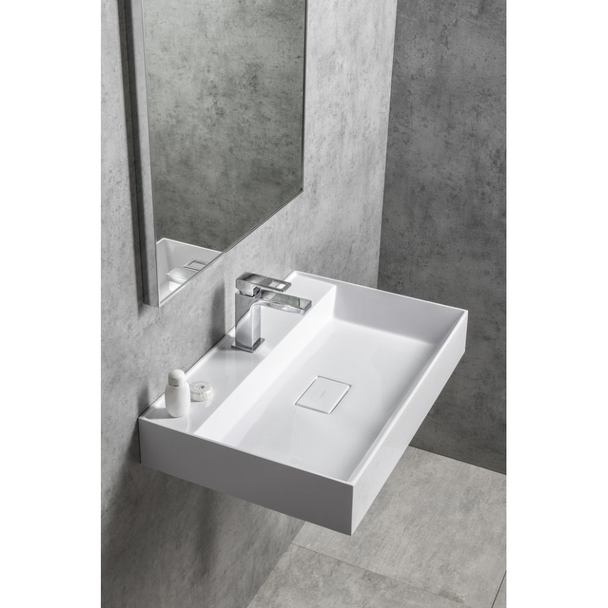 Sapho - Lavabo da appoggio GODIVA 68x44 cm marmo/bianco