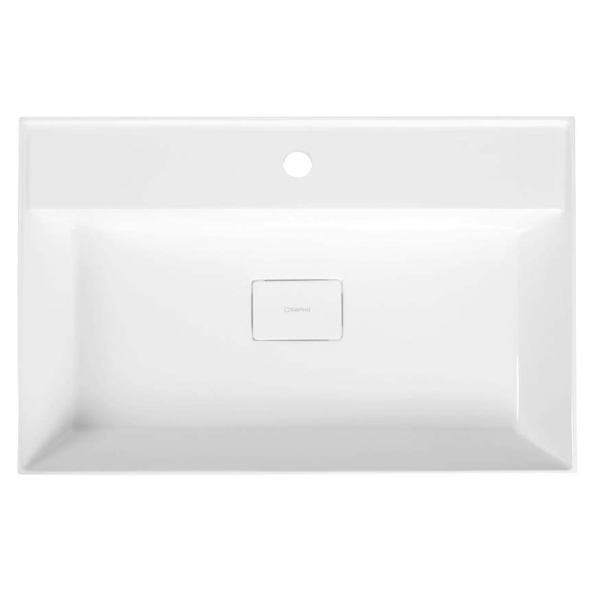 Sapho - Lavabo da appoggio GODIVA 68x44 cm marmo/bianco