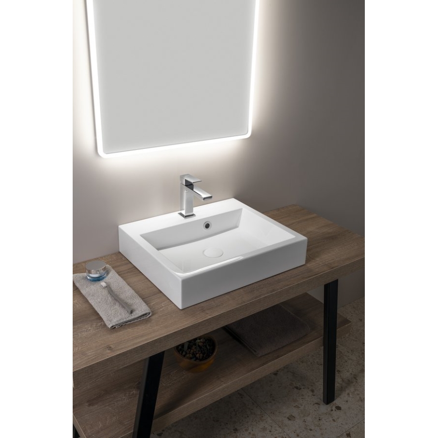 Sapho - Lavabo da appoggio ORINOKO 50x42 cm marmo/bianco