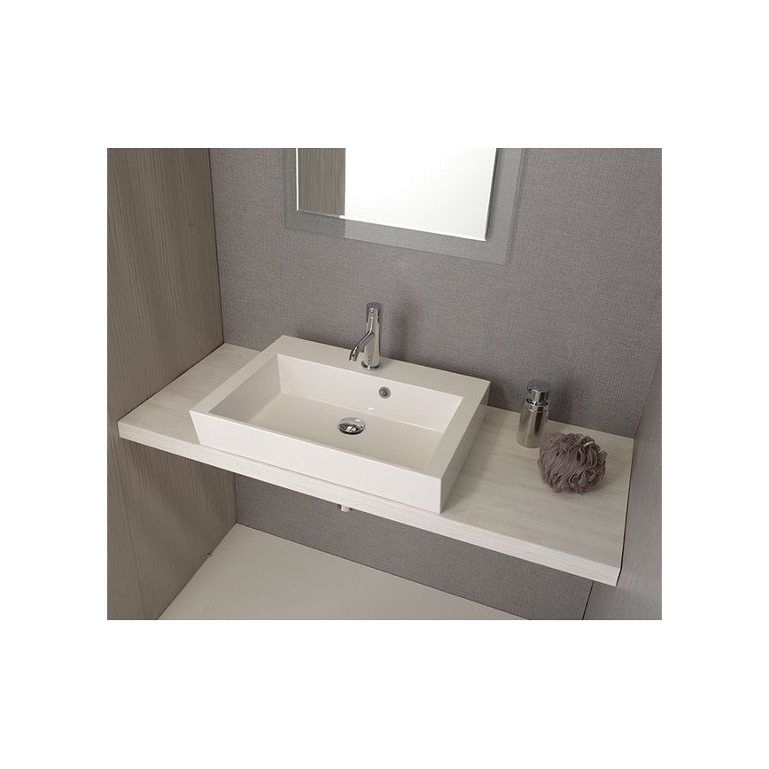 Sapho - Lavabo da appoggio ORINOKO 60x45 cm marmo/bianco