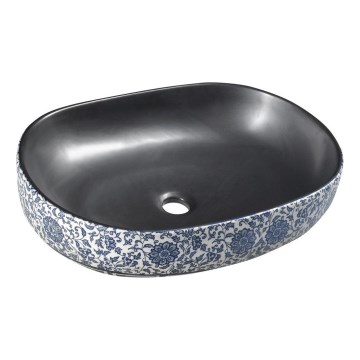 Sapho - Lavabo da appoggio PRIORI 60x40 cm ceramica/nero/blu