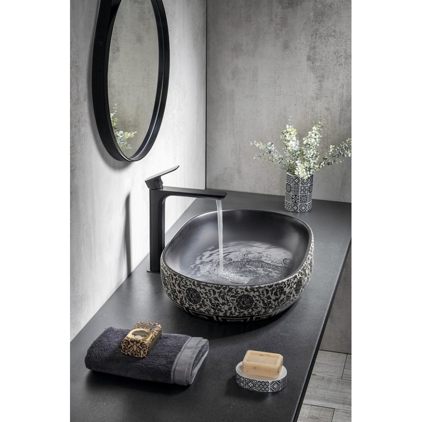Sapho - Lavabo da appoggio PRIORI 60x40 cm ceramica/nero/blu