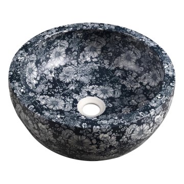 Sapho - Lavabo da appoggio PRIORI Ø 41 cm ceramica/blu
