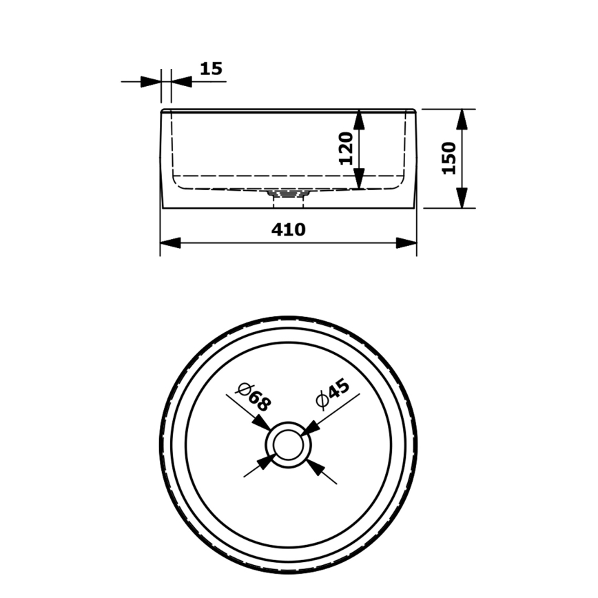 Sapho - Lavabo da appoggio PRIORI Ø 41 cm ceramica/blu