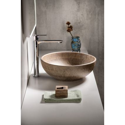 Sapho - Lavabo da appoggio PRIORI Ø 41 cm ceramica/marrone
