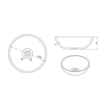 Sapho - Lavabo da appoggio PRIORI Ø 41 cm ceramica/marrone