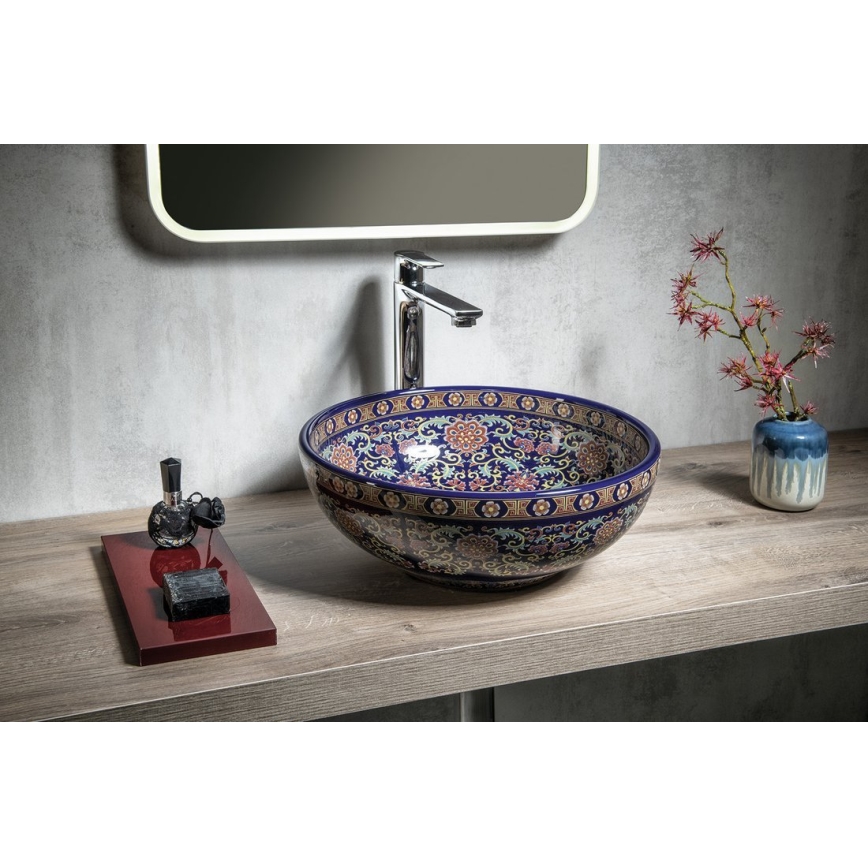 Sapho - Lavabo da appoggio PRIORI Ø 41 cm ceramica/multicolore