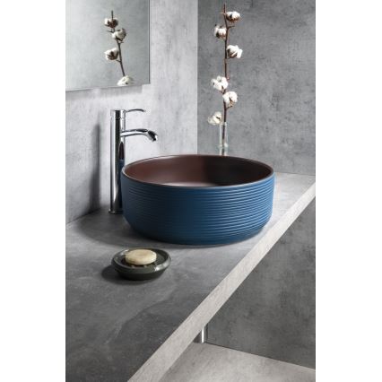 Sapho - Lavabo da appoggio PRIORI Ø 41 cm marrone/blu