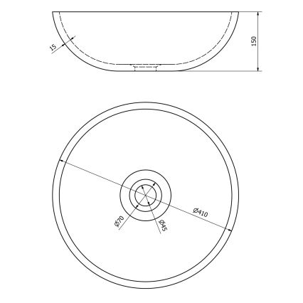 Sapho - Lavabo da appoggio PRIORI Ø 41 cm nero/bianco