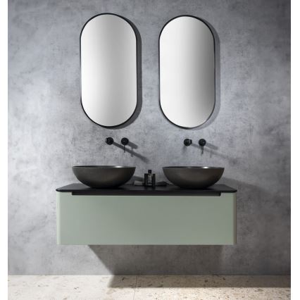 Sapho - Lavabo da appoggio TURF Ø 44 cm cemento/granito nero