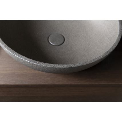 Sapho - Lavabo da appoggio TURF Ø 44 cm cemento/granito nero