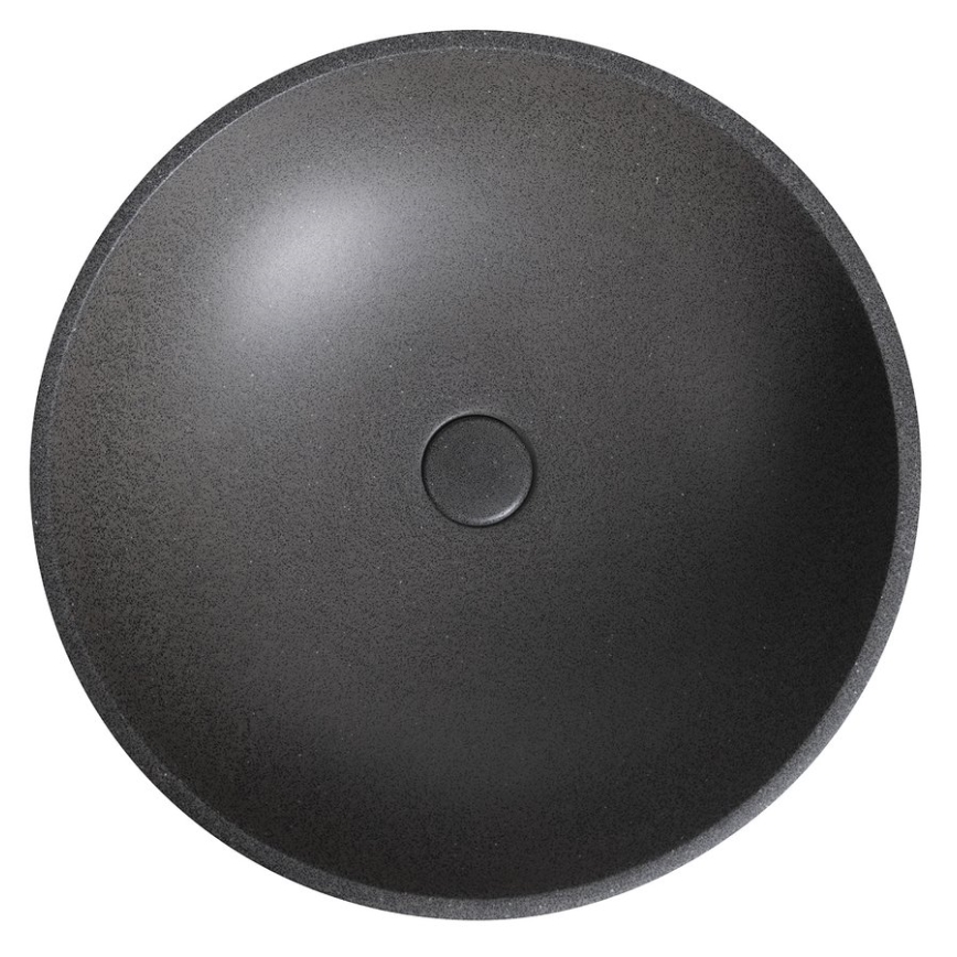 Sapho - Lavabo da appoggio TURF Ø 44 cm cemento/granito nero