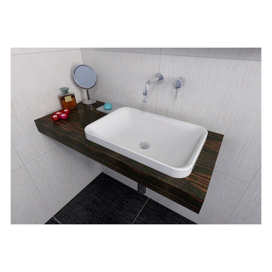 Sapho - Lavabo da incasso ASOFFI 55x37 cm marmo/bianco