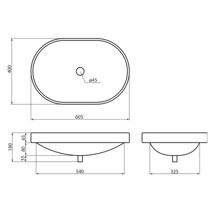 Sapho - Lavabo da incasso LIMA 60x40 cm ceramica/bianco