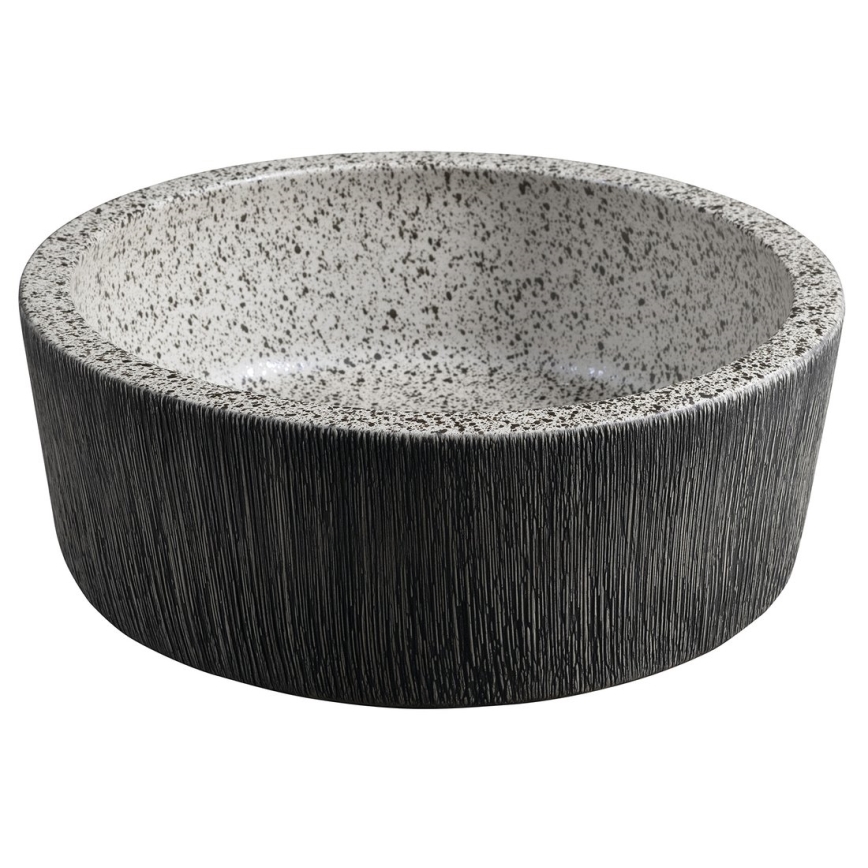 Sapho - Lavabo d'appoggio PRIORI Ø 41 cm bianco/grigio