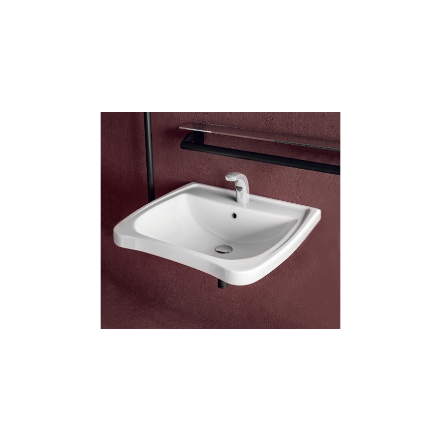 Sapho - Lavabo sospeso accessibile per disabili 60x55 cm ceramica/bianco