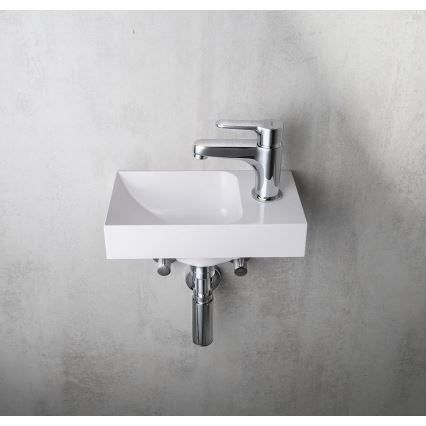 Sapho - Lavabo sospeso PICCOLINO 30x17 cm destro/marmo ricomposto/bianco
