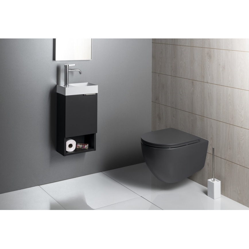 Sapho - Lavabo sospeso PICCOLINO 31x17 cm sinistro/in marmo colato/bianco