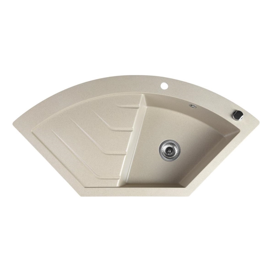 Sapho - Lavello angolare da cucina 114x57,5 cm granito/beige